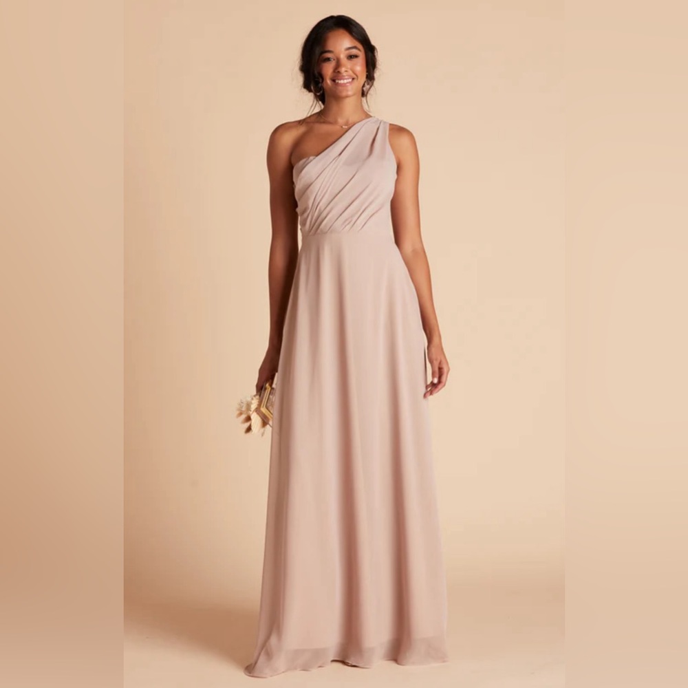 Birdy Grey Kira Chiffon Dress Taupe Formal Gown Bridesmaid Prom Dress